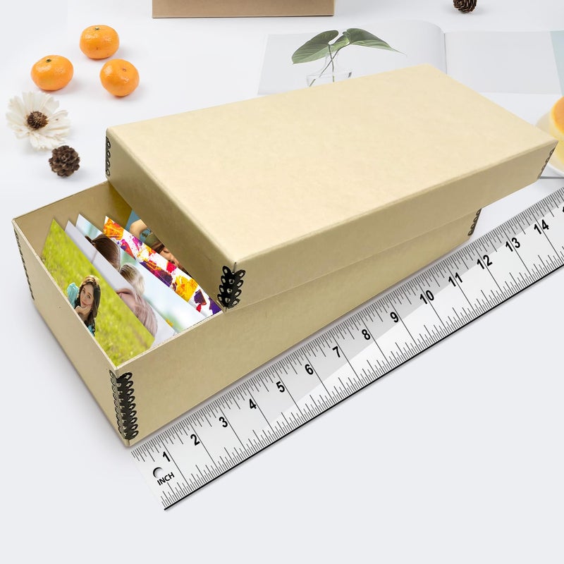 Lineco Photo Card Box, Museum-Quality Archival Storage, Acid-Free with Removable Lid, Bulk Storage for Negatives, Prints, Films, Photos, 4x6x12 Inches, Tan - Image 3